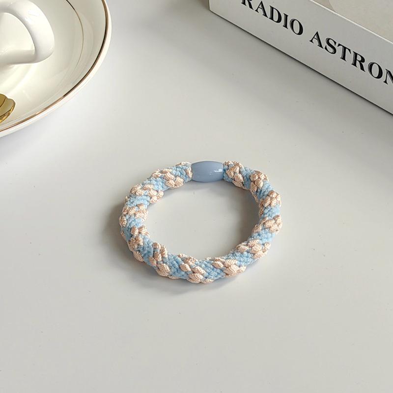 Women’s Cute Candy Color Elastic Braided Hair Ties with Leather Covers