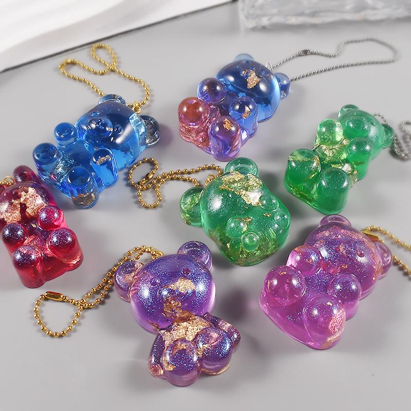 Poppy Drop Resin Mirror Little Bear, Rabbit, Mouse Silicone Mold for DIY Keychain Pendant
