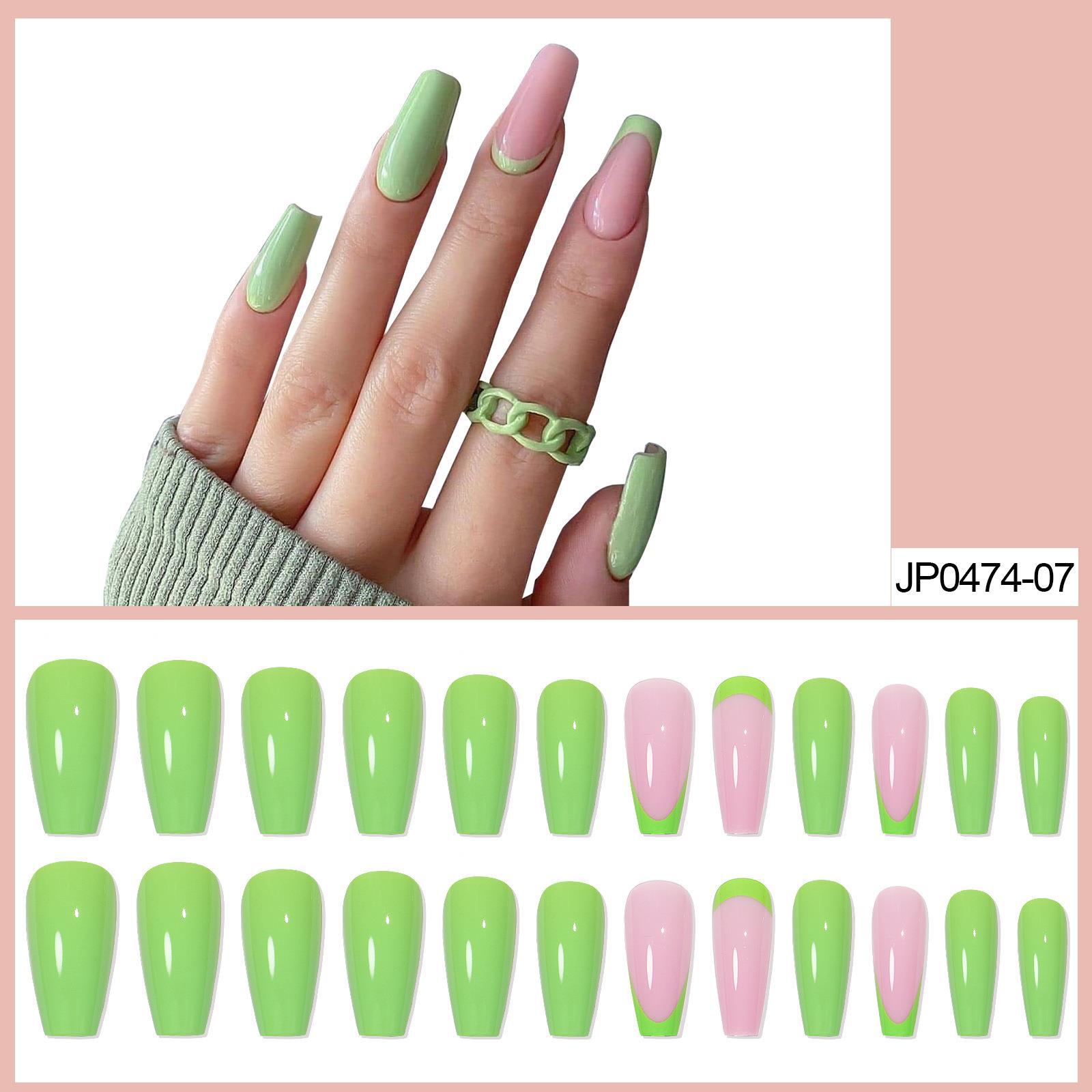 

Summer Matcha Fake Nail Art Patch Nail Patch Wearing Nail Products