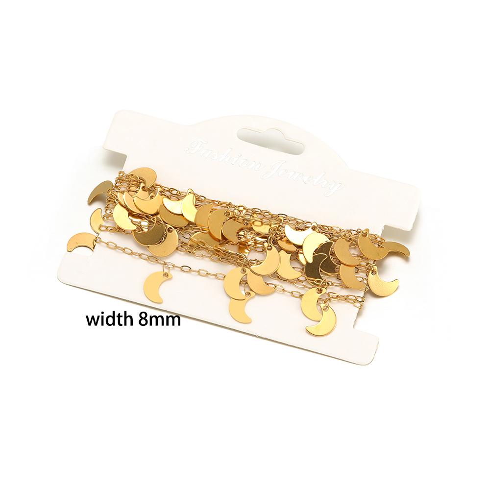 Luxury Jewelry Stainless Steel 18K Real Gold Plated Star Moon Multi Style Tassel Pendant Chains for Necklace Jewelry Making