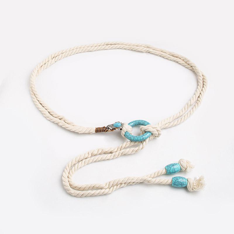 Bohemian Style Waist Rope With Tie Knot Closure For Casual Summer Outfits