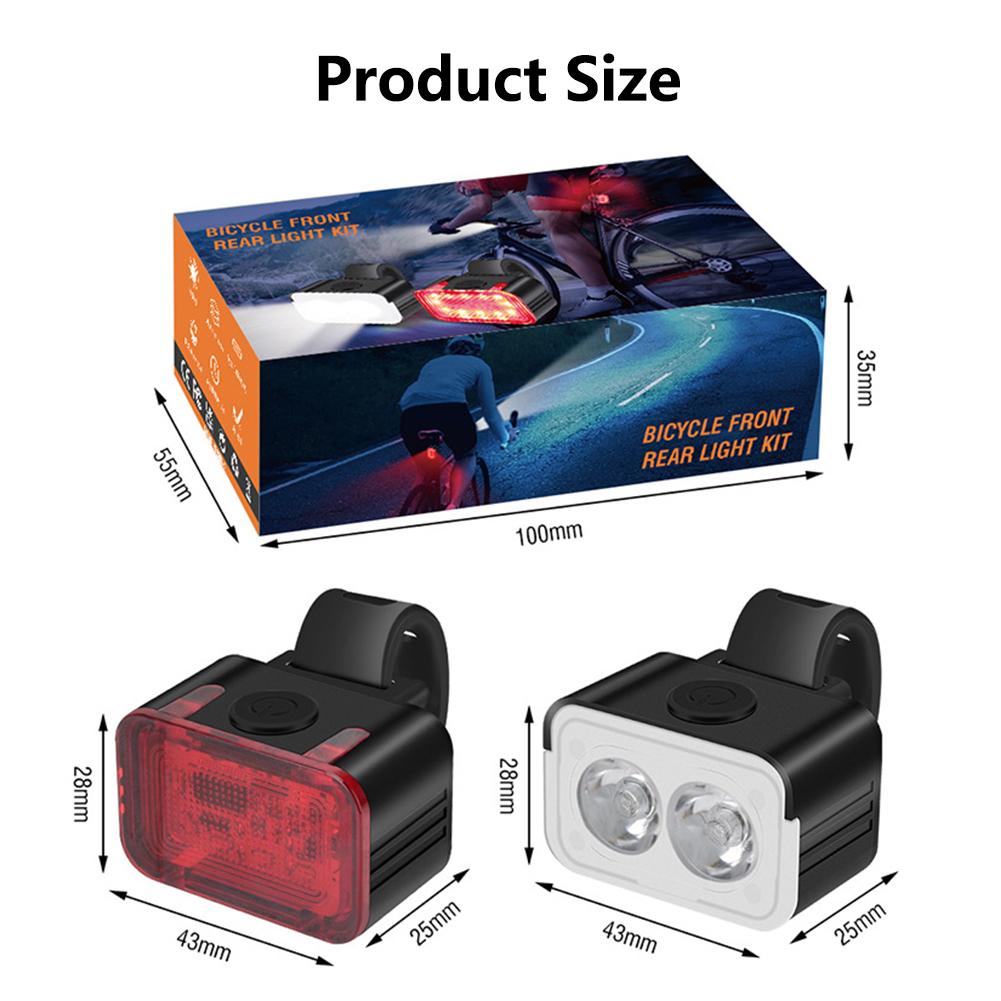 Led Bicycle Light Set High Brightness Waterproof Usb Rechargeable Aluminum Alloy Bicycle Front Rear Light