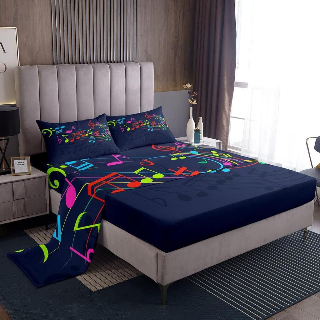 Wild Animal Camping Pattern Bed Hat Four-Piece Bedding Set Bedroom Dormitory Bedding Decoration