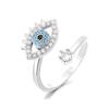 High-End Adjustable Rotating Evil Eye Ring: European & American Fashion Decompression Jewelry