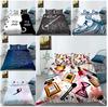 3D digitální tisk Ložní souprava Domácí povlečení Dekorace Ložnice Kreativní vzor Povlak na přikrývku a povlak na polštář 3/2 povlečení v plné velikosti