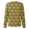 Women's Casual Fashion Long Sleeve Standing Collar Single Breasted Christmas Print Workwear Jacket Tops