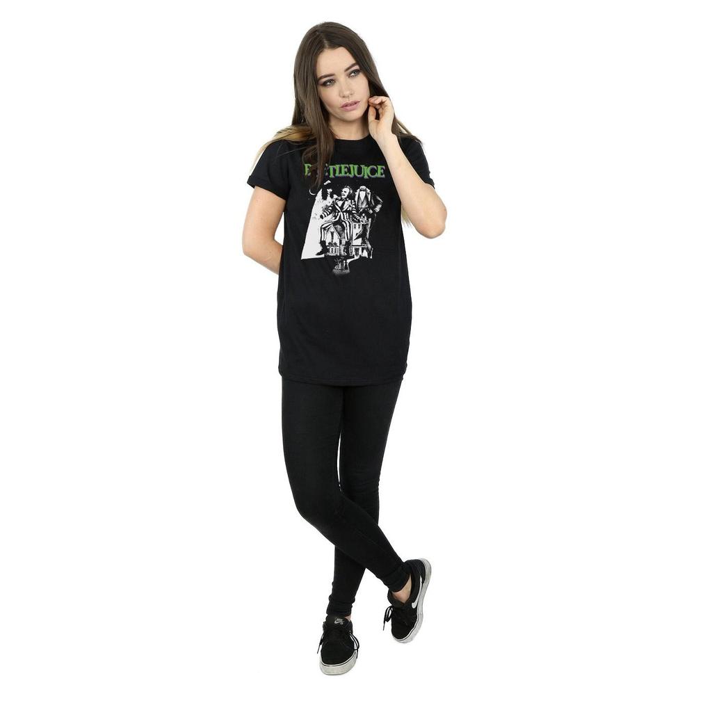 Beetlejuice Womens/Ladies Mono Poster Cotton Boyfriend T-Shirt