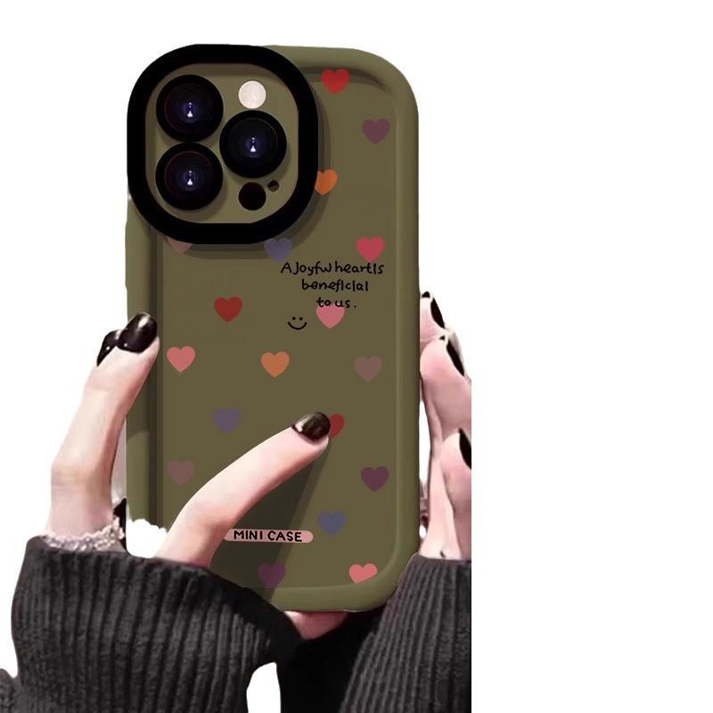 Colorful Love for Apple 16promax Mobile Phone Case 15 Full-inclusive IPhone 14puls Puff 13mini12