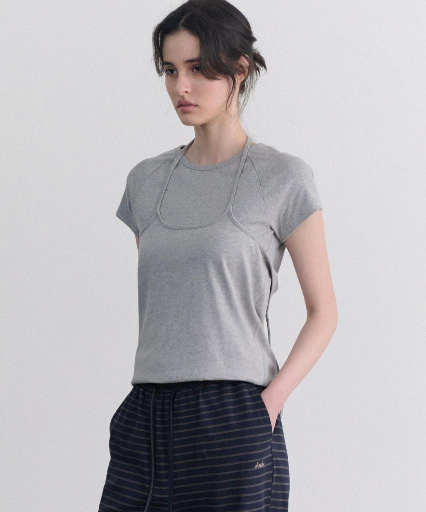 ANDNEEDS Oster Two Way Short Sleeve (Melange Gray)