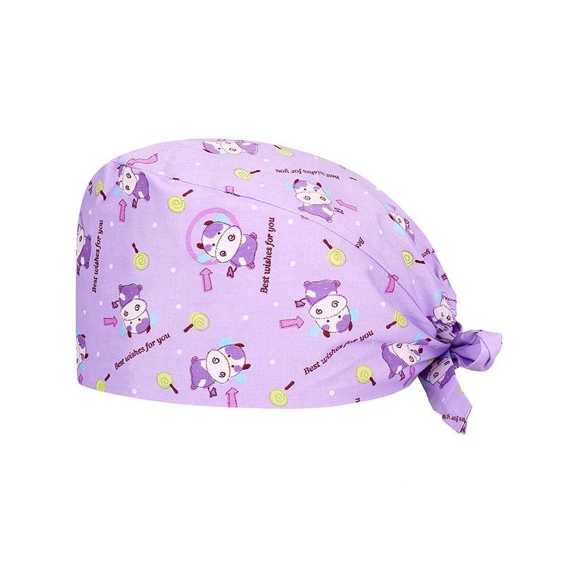 2021 Hot Sale Pharmacy Doctor Hospital Uniform Fashion Printing Scrub Pet Grooming Doctor Work Hat Cotton Medical Nurse Hats