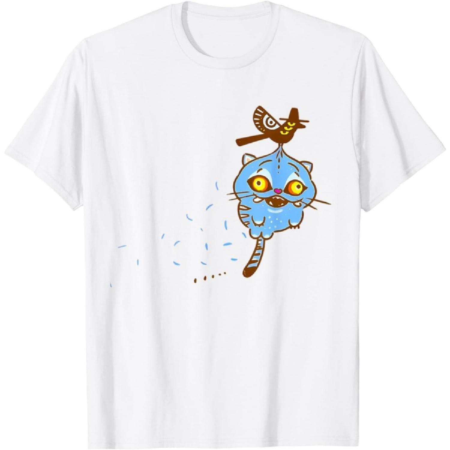 NeotoBatAO Funny Demon Hunters Tiger and Bird Kawaii T-Shirt XXXXXL белый