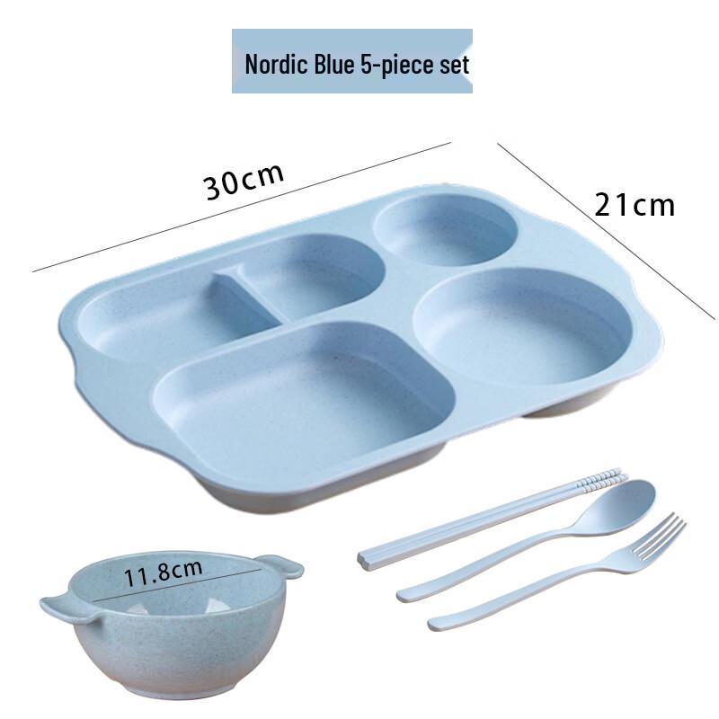Kids Wheat Straw Divided Dinnerware Set