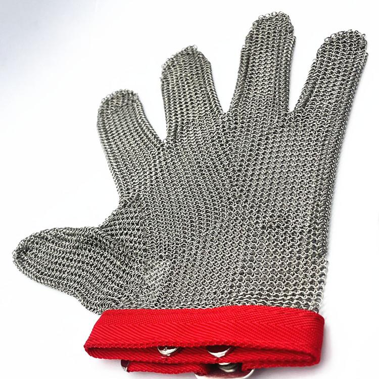 High Quality 304 Anti-cutting Stainless Steel Safety Protective Gloves for Cutting Bed Slaughter Plant Safety Gloves