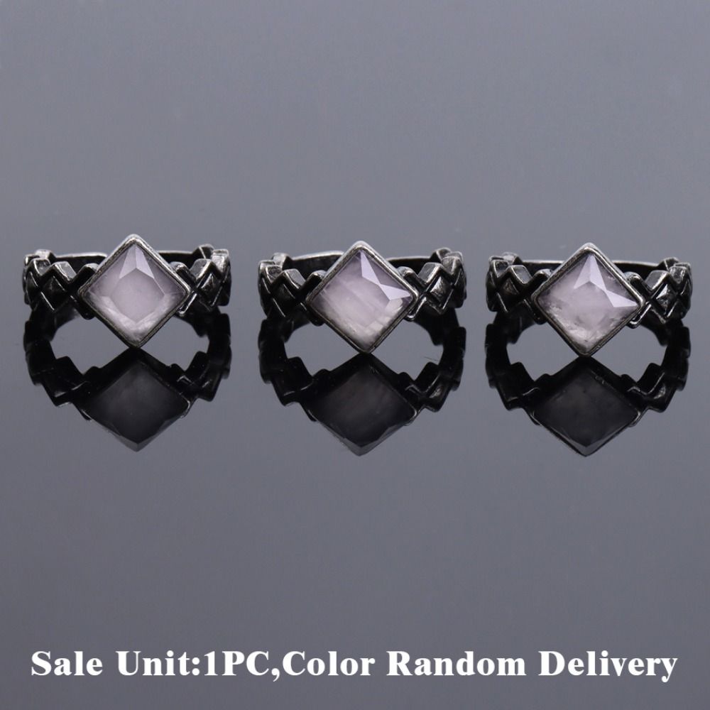 Retro Style Stone Ring White Crystal Finger Ring Natural Handmade Jewelry  Fashion Accessories
