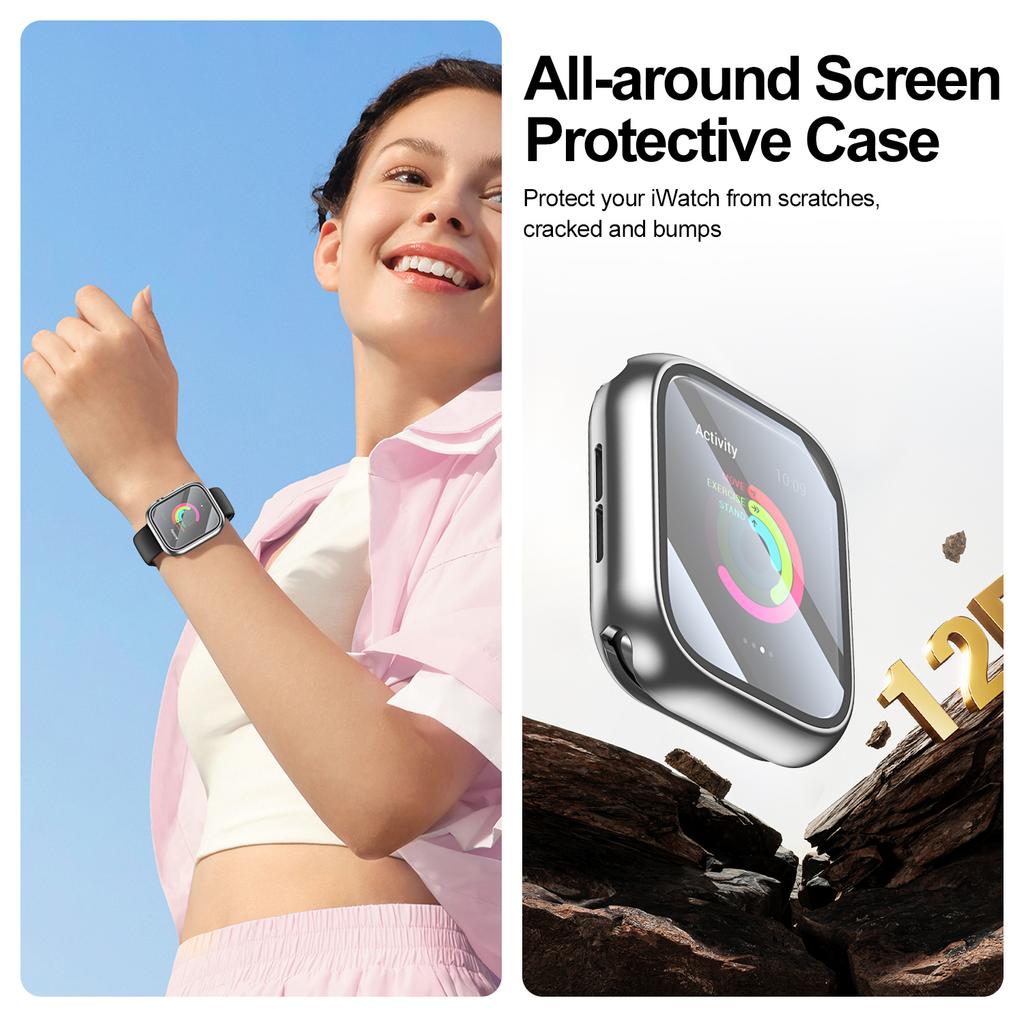 Screen Protector Cover For Apple Watch 46mm 42mm 45mm 40mm 41mm 44mm Ultra 49mm Hard Front Rear Bumper Case iWatch Series 11 10 9 8 7 SE 6 Accessories