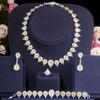 Bridal Wedding Dress Accessories Set Zircon Necklace Earrings Ring Bracelet Four-Piece Set, Women