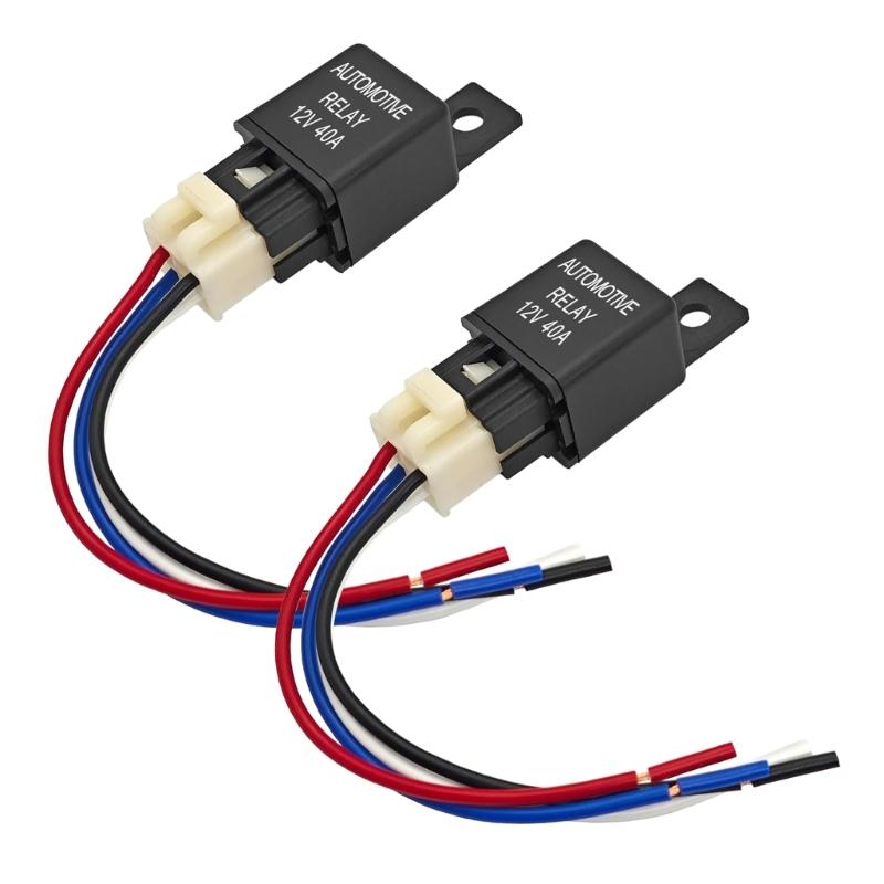 

Practical 12V 40.0A Universals 4 Pin Automotive Relays Set of 2 With Pigtail Wire for Car Truck Electrical Systems 1