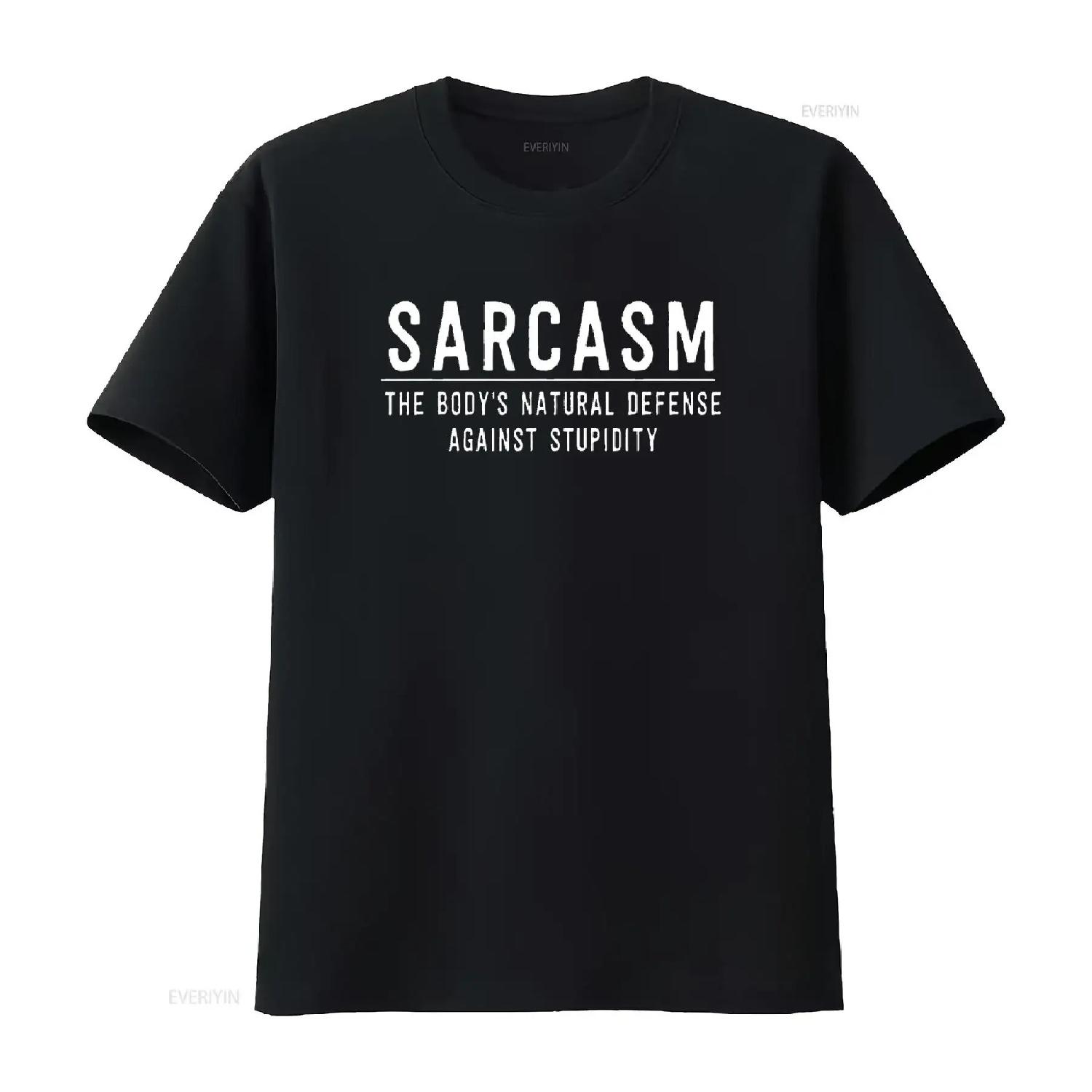 

Sarcasm the body s natural defense against stupidity T Shirt vintage Washed Casual streetwear Stretched graphic Soft XXXXXL різнокольоровий