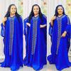 Indonesia European and American Amazon Chiffon Heavy Embroidery Hot Drilling Dress African Long Gown Plus Size Hooded Women Dresses