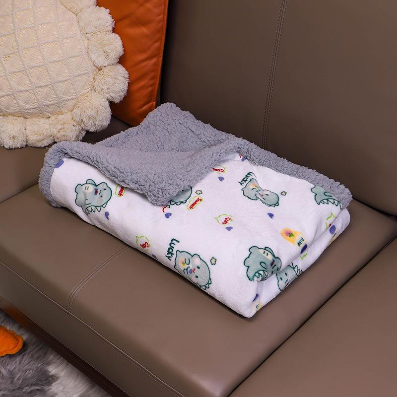 Plush Double-Layer Dog Blanket & Cushion - Thick, Anti-Dirt Cover for All Seasons