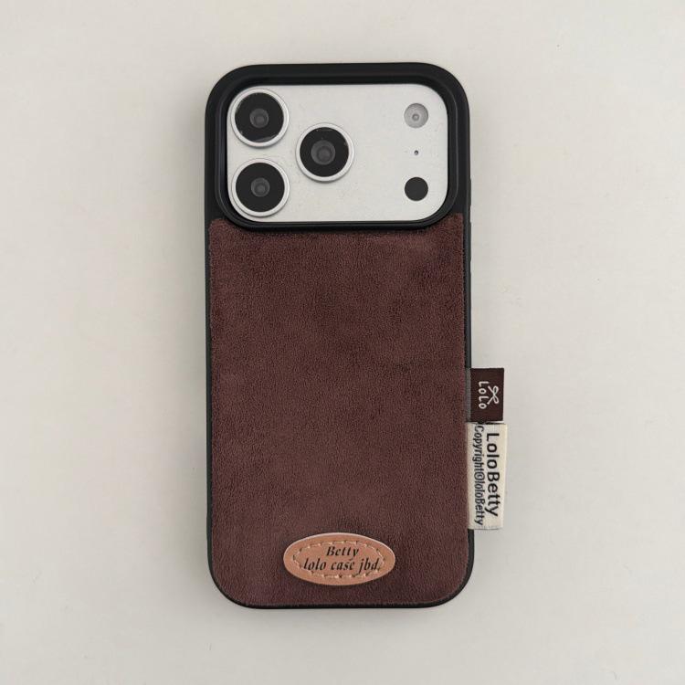 Autumn/Winter Retro Solid Suede Plush iPhone 17 Pro Max/16P/15/14 Case