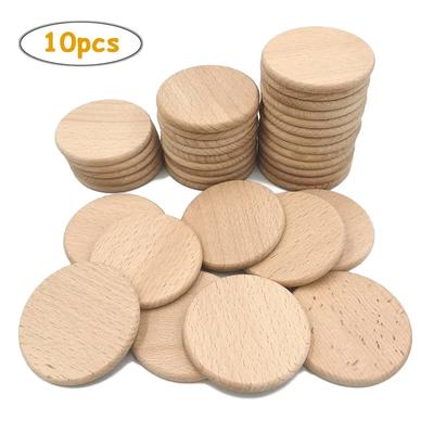 10pcs 7cm DIY Round Wood Chips, Unfinished Wooden Coin Cutouts Disc Blank Tags for DIY Craft Project, Painting, Ornaments