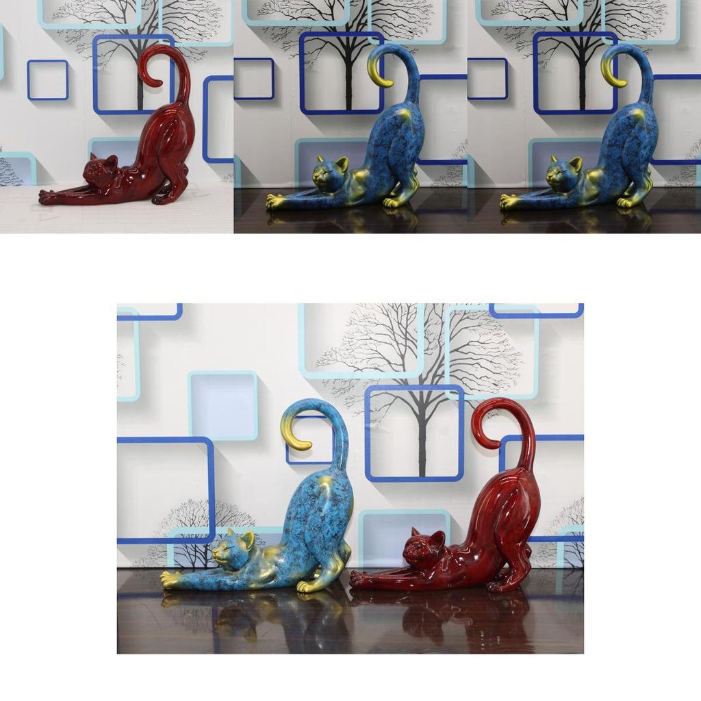 Artistic Resin Cat Ornament For Living Room Accent And Gift Exchanges