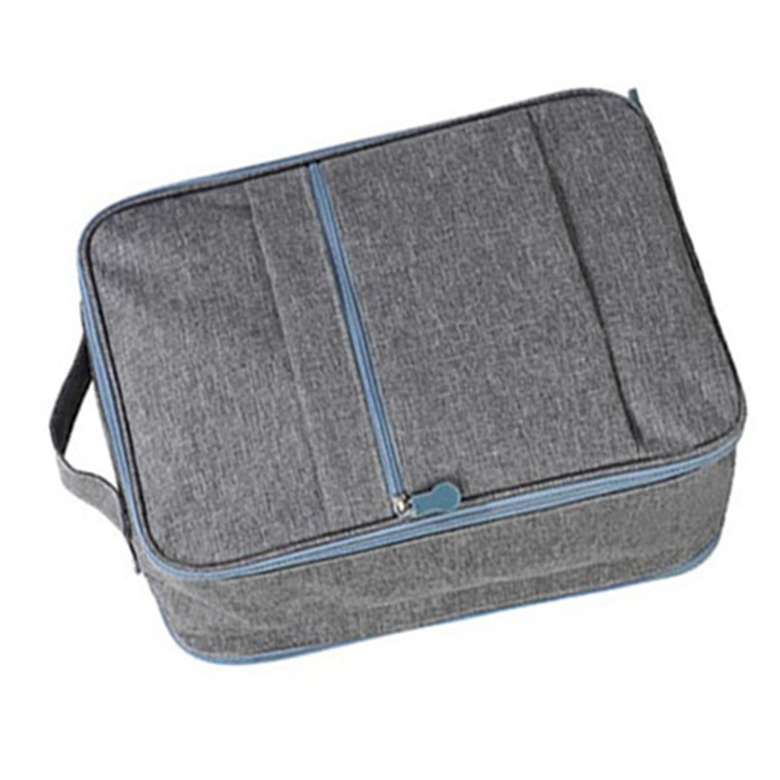 

Large Capacity Shoe Bag for Travel Daily Use Storage Pouch Waterproof Top Handle Smooth Zippers Grey