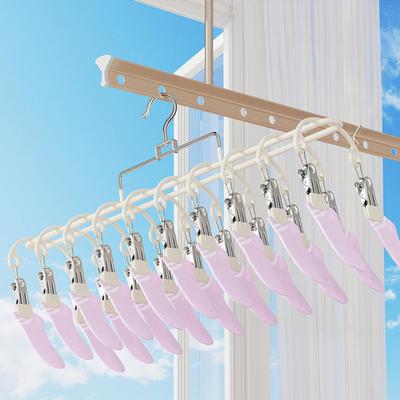 Windproof Clothes Hanger 20 Clips Sock Hanger Stainless Steel Drying Rack for Socks Underwear Baby Clothes Diapers Towels