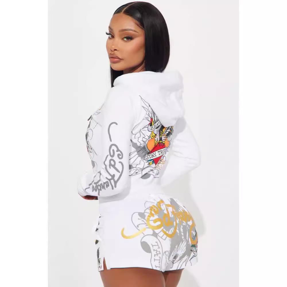 Dámská 2024 Evropsko-americká módní sada - XH905 Poziční potisk Ležérní nošení