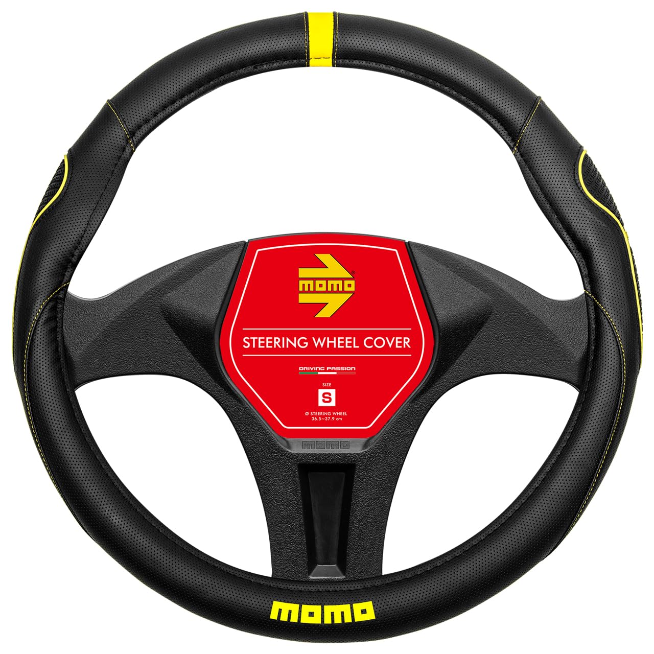 MOMO SUPER GRIP Steering Wheel Size Yellow Cover, Italy, Milan, Small,