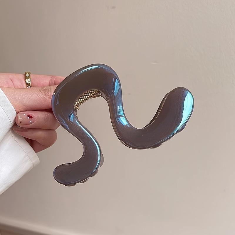 

1 шт. Минималистичный стиль, большая пластиковая заколка для волос, идеально подходит для стильных женских аксессуаров для волос, аксессуар для волос, заколка для волос серый