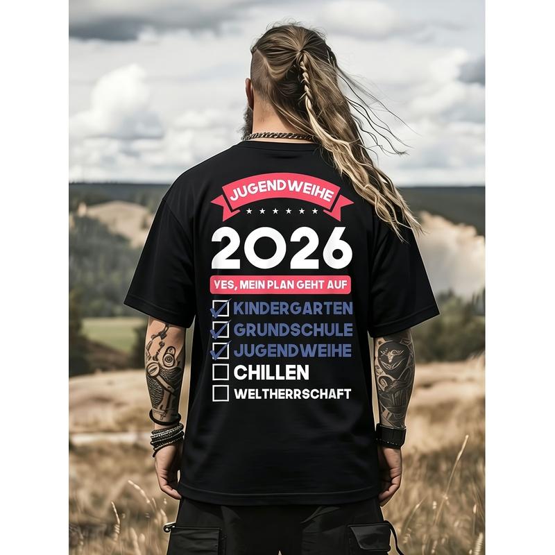Men's & Unisex 2026 Jugendweihe T-Shirt - Funny "Yes My Plan Worked" Teen Gift, Breathable Round Neck Tee Suitable for & Girls, Casual for All