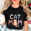Summer New Fashion T-Shirts Cute Cat Mom Graphic Print Clothing Women's T-Shirt Harajuku Graphic Clothing Women Top Short Sleeve