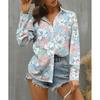 Women's T-shirt Street Fashion Clothing Long Sleeve Button Slim Fit Top Pattern Printed T-shirt Clothing Casual Loose T-shirt