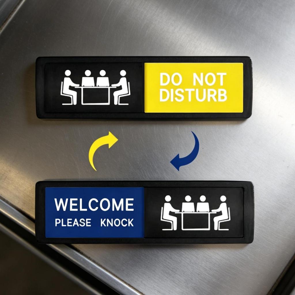 Door Sign Acrylic Sliding Privacy Status Do Not Disturb Welcome Please Knock Meeting Office Hotel Home Bathroom Indicator