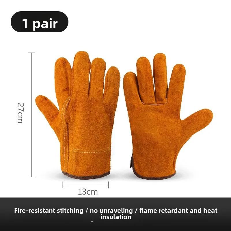 Welder-Specific Double-Layer Cowhide Welding Gloves Heat-Resistant Flame-Retardant Protective Work Gloves Industrial Safety Gear