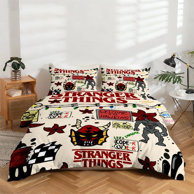 

Thickened Ultra-Soft Digital High-Definition Double-Sided Printed Duvet Cover Set, Abstract Theme Retro Graffiti Pattern Bedding Set 155x200cm