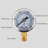 Compact Pressure Gauge 0-200psi 0-14bar Water Pressure Gauge Dial Meter 1/8" NPT for bar/psi Measurement Stainless Steel