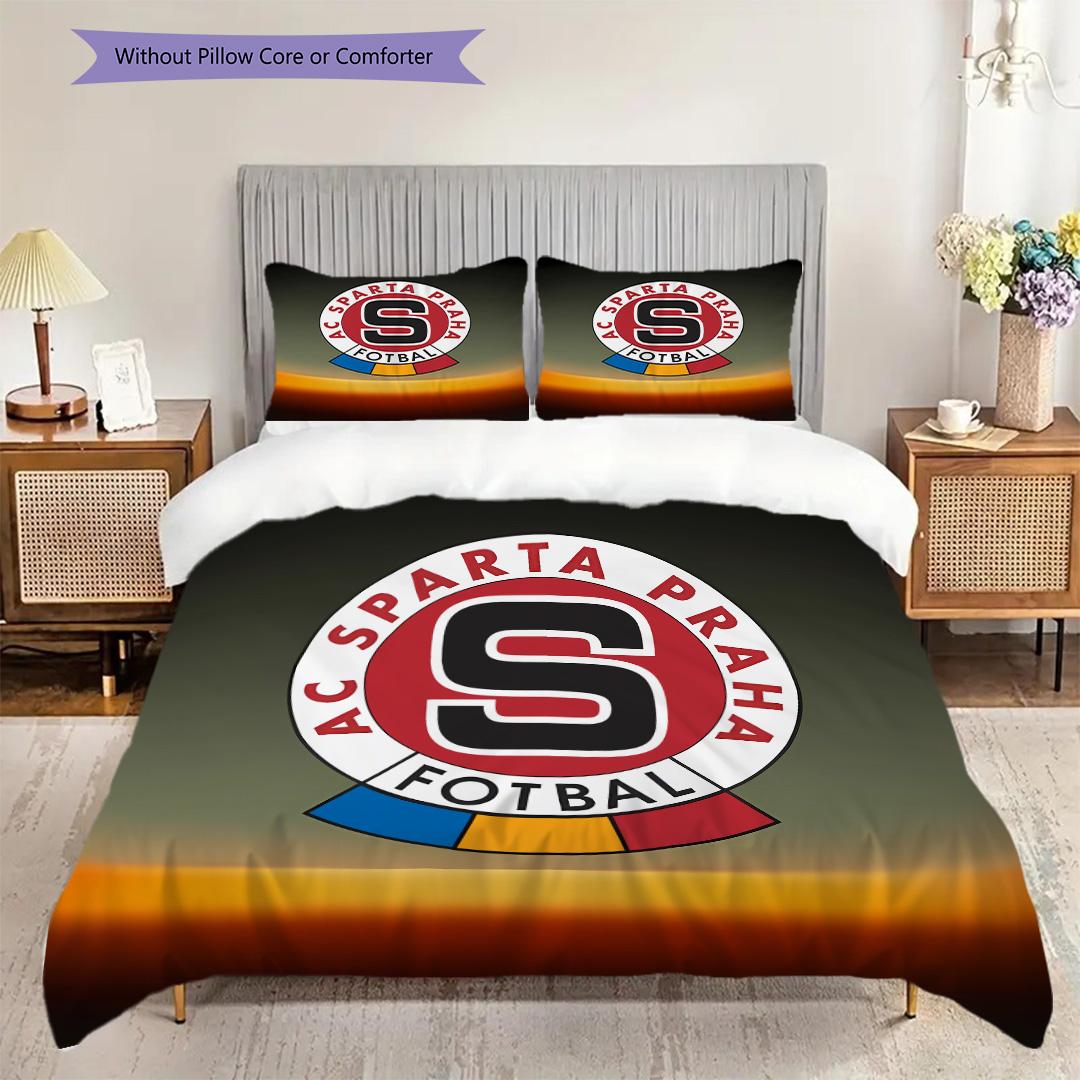 

AC Sparta Praha Pattern Bedding Quilt Set Quilt Cover Pillowcase Home Decoration Birthday Gift (1 * duvet cover + 2 * pillowcase, without core) 250x220cm