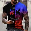 Fashion Casual Oversized Men's Clothes Short Sleeves Anime Hip Hop Plus Size 3D Printed T-Shirt O-Neck Tops