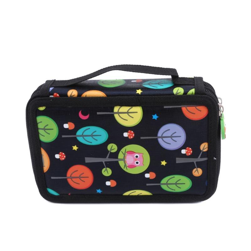 32/52/72 Hole Sketch Pencil Case Zipper Large Capacity Art Painting Drawing Sketch Pen Storage Bag Organizer Paintbrush Statione