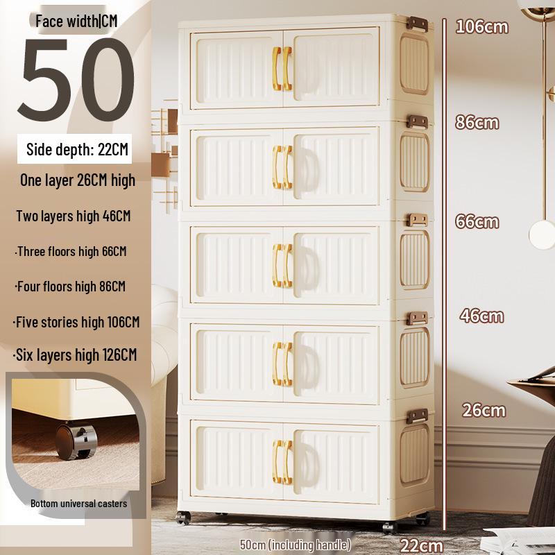 Folding Multi-Layer Plastic Storage & Wardrobe Cabinet for Kids and Households