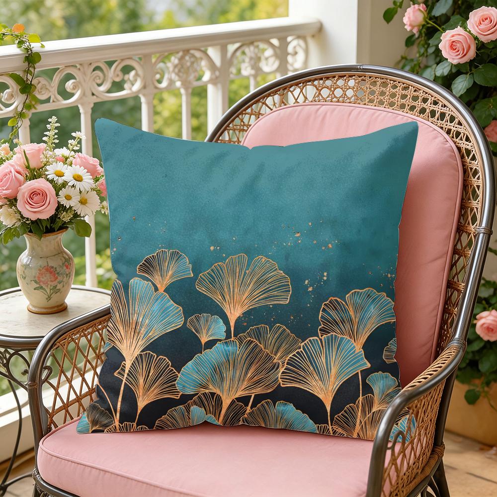 Ginkgo Leaves Cushion Cover Soft Plush Throw Pillow Cover DoubleSided Decorative Cushion Case Sofa Bedroom Home Decor