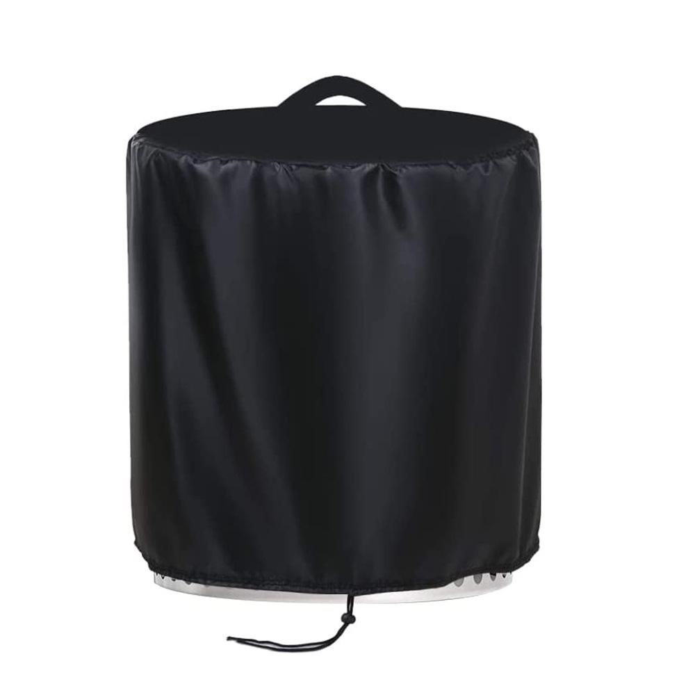 Round Fire Pit Heater Dust Cover with Drawstring - Portable Protective Cover for Propane Fire Column.