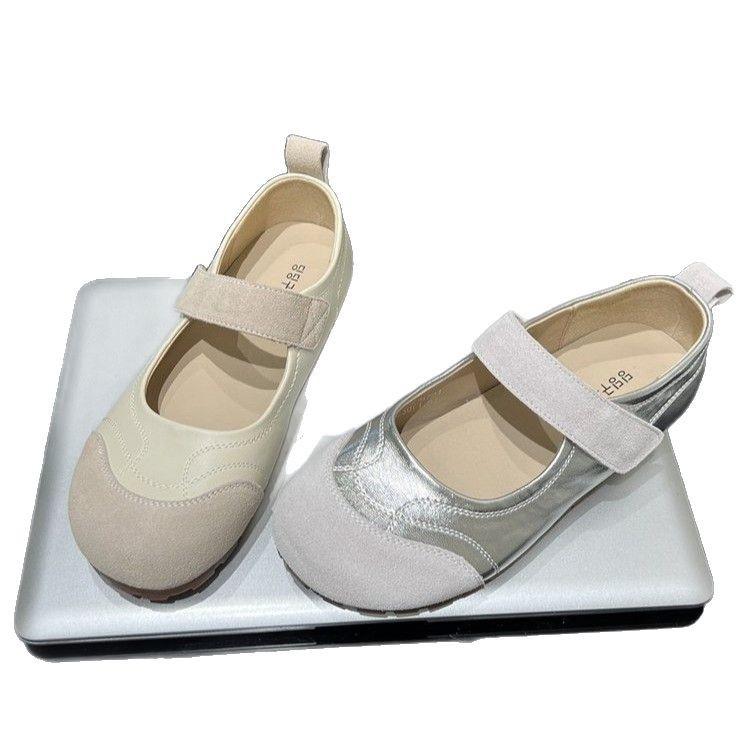 

Ретро-художественные туфли на мягкой подошве, повседневные уродливые милые туфли 2025 года, новинка лета, художественная серия «Лесные туфли Мэри Джейн», туфли Bean 38 серебряный