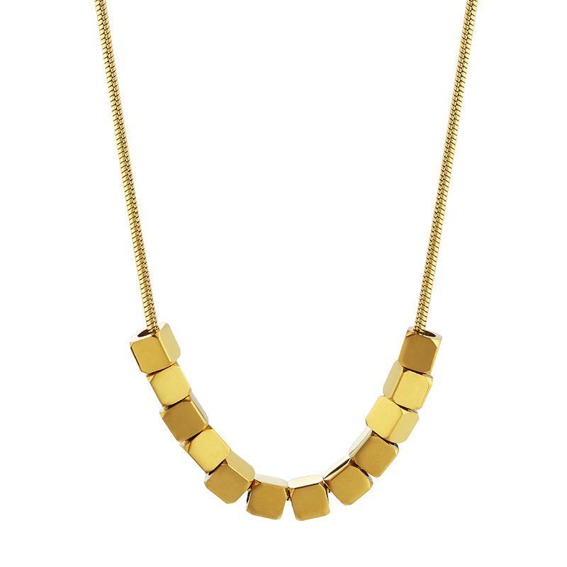 

Элегантное титановое геометрическое ожерелье из стали, идеально подходящее для пар и в качестве подарка золотой