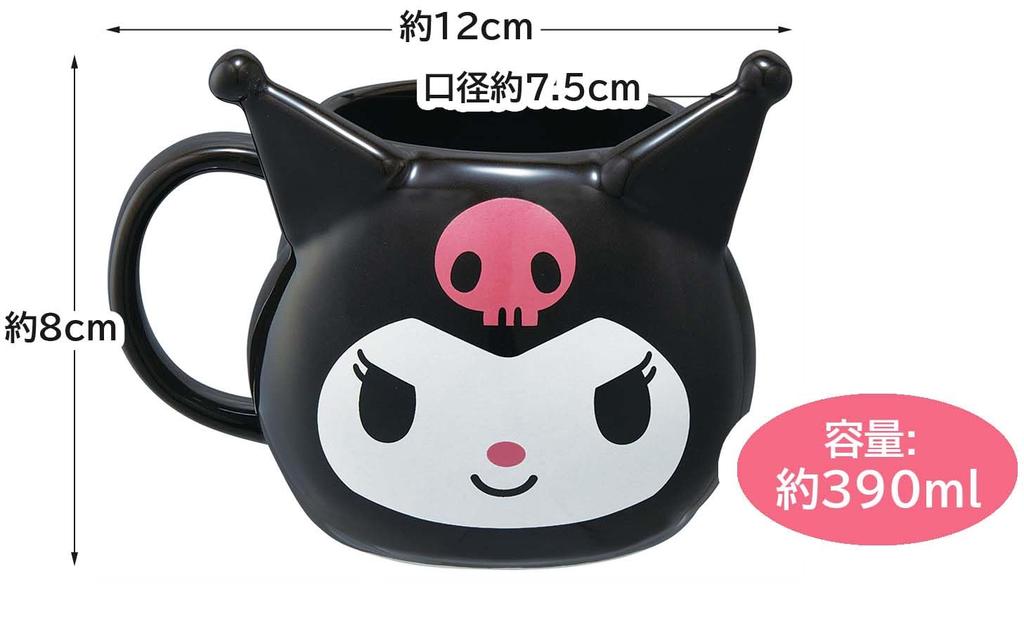 Skater Ceramic Mug 390ml Kuromi Sanrio Die-cut CHMGD4-A