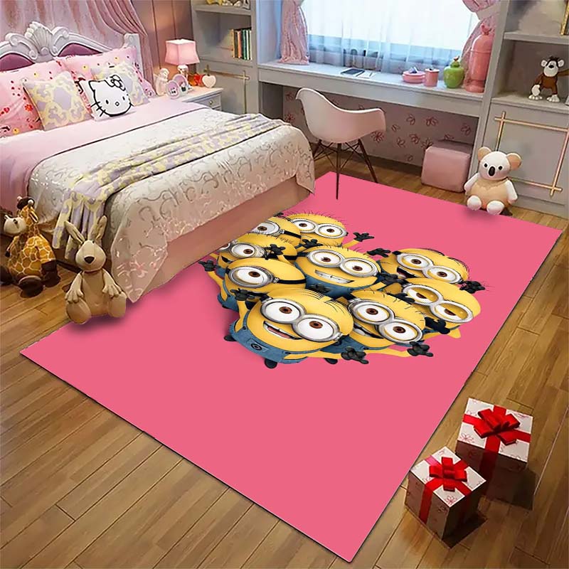 Stylish Minions Design Non-Skid Area Rug Living Room Bedroom Soft Carpet Children Play Mat Home Decor Gift