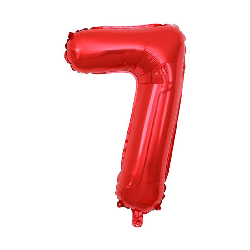 Small Digital Balloon 16-Inch Us Version Of Thin Body Decoration Birthday Party Aluminum Film Balloon Digital Balloon